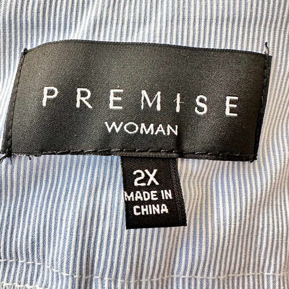 NWT. Premise Striped Light Blue Capri Pants Tommy Control 2X - Picture 11 of 11